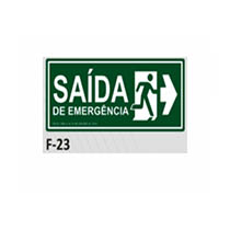 PLACA DE IDENTIFICAÇÃO - SAÍDA DE EMERGÊNCIA A DIREITA F-23 12X28C